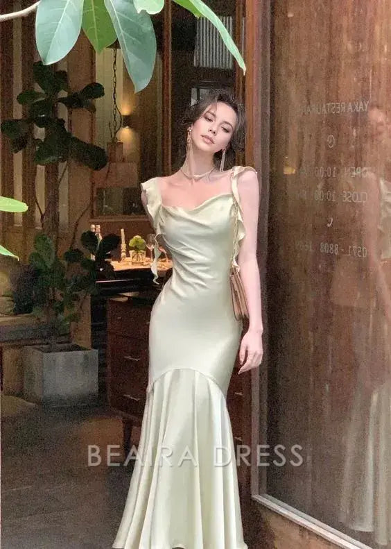 Beaira Elegant New Fashion Party Dresses Ruffle Floor Length Evening Prom Dress hot sale for women