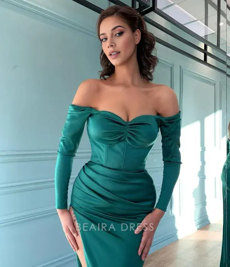Beaira Elegant Off The Shoulder Mermaid Long Prom Dress hot sale for women