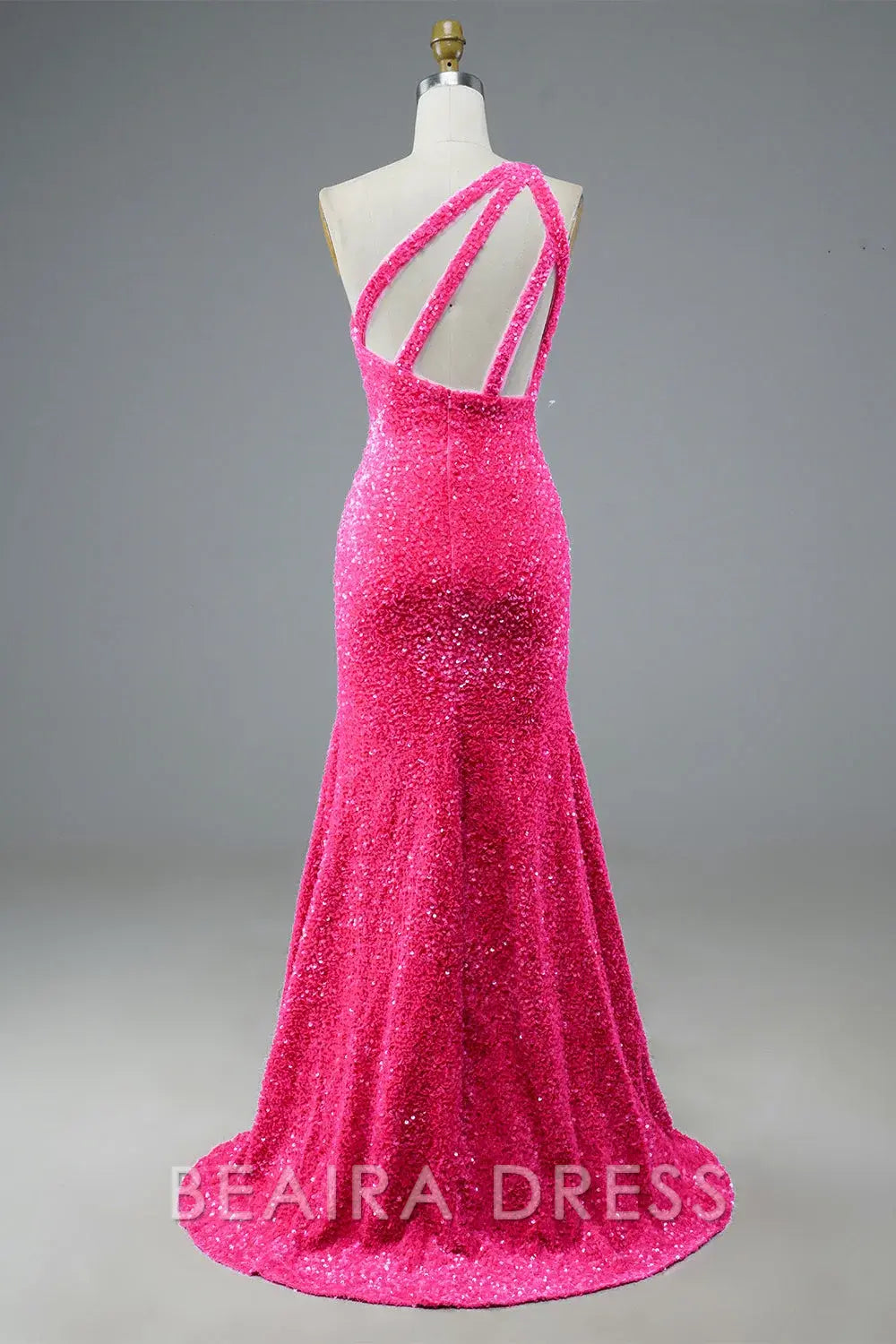 Beaira Elegant One Shoulder Sequin Long Prom Dress formal wear dresses