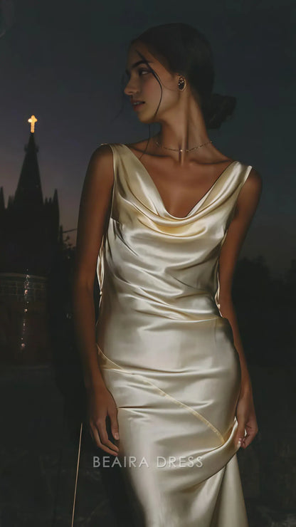 Beaira Elegant Sexy Backless Sheath Prom Dress Sleeveless Night Party Dress formal wear dresses