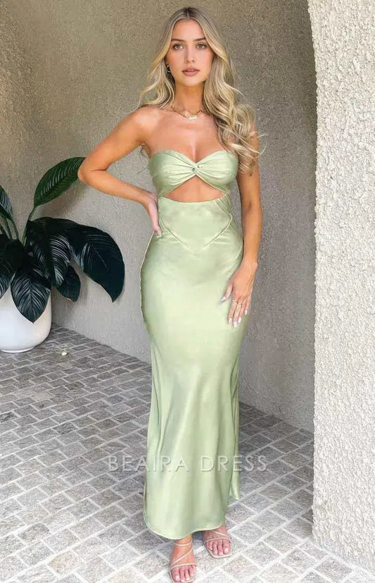 Beaira Elegant Sexy Mint Green Mermaid Long Prom Dresses formal wear dresses