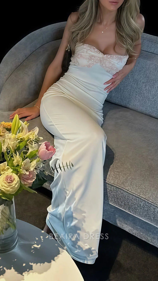 Beaira Elegant Sexy White Sheath Party Dress Sweetheart Bodycon Prom Dress formal wear dresses