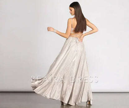 Beaira Elegant Shira Shine Lace Back Gown formal wear dresses