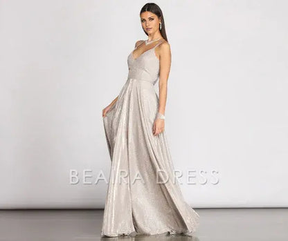 Beaira Elegant Shira Shine Lace Back Gown formal wear dresses