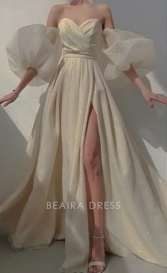 Beaira Elegant Sparkle A-Line Party Dress Sweetheart Evening Prom Dress formal wear dresses