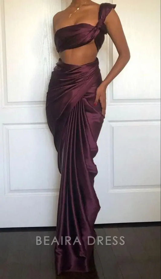 Beaira Elegant Special Two Pieces Pleated Prom Dress formal wear dresses