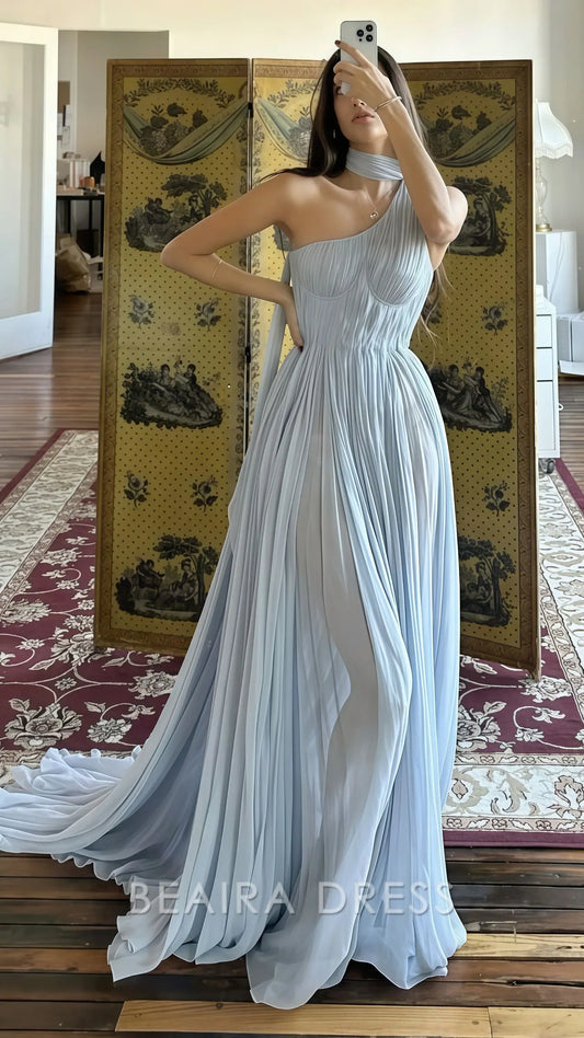 Beaira Elegant Summer Party Dress Chiffon Prom Dress Pleated Evening Dress formal wear dresses