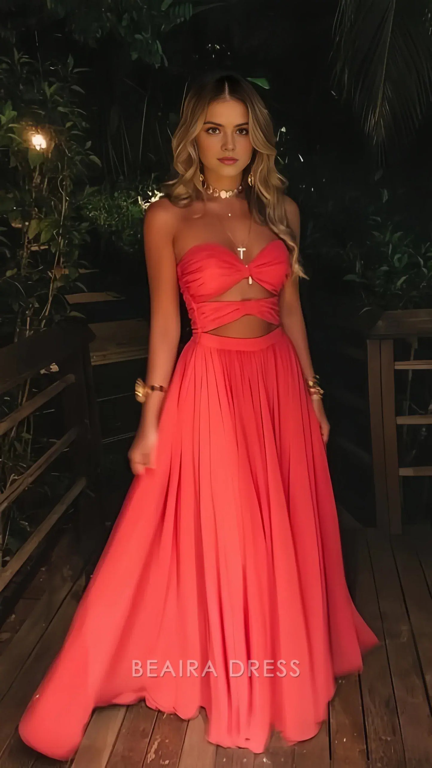 Beaira Elegant Sweetheart A-Line Chiffon Long Evening Party Dress Formal Prom Dresses formal wear dresses