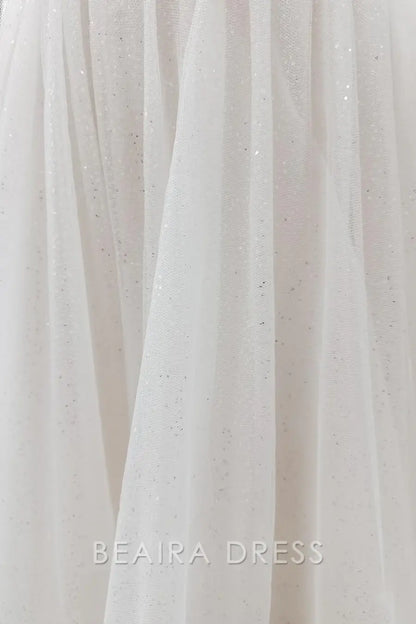 Beaira Elegant Sweetheart Neckline Tulle Wedding Dress with Sheer Cape and Bow Details for Enchanting Bridal Whimsy