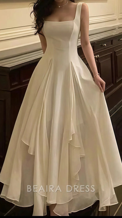 Beaira Elegant Vintage Classic Ivory Chiffon Evening Prom Dresses formal wear dresses