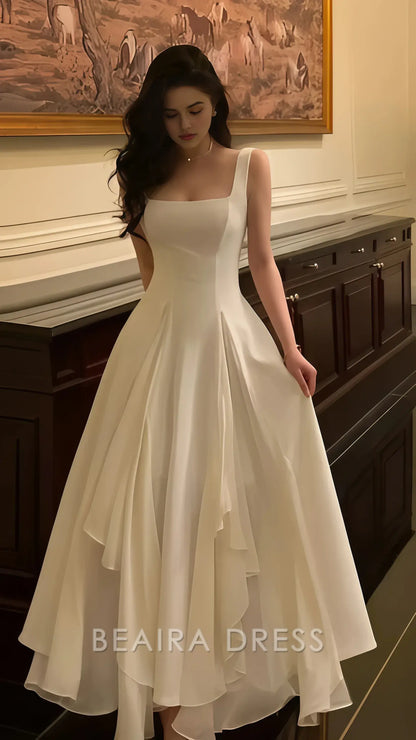 Beaira Elegant Vintage Classic Ivory Chiffon Evening Prom Dresses formal wear dresses