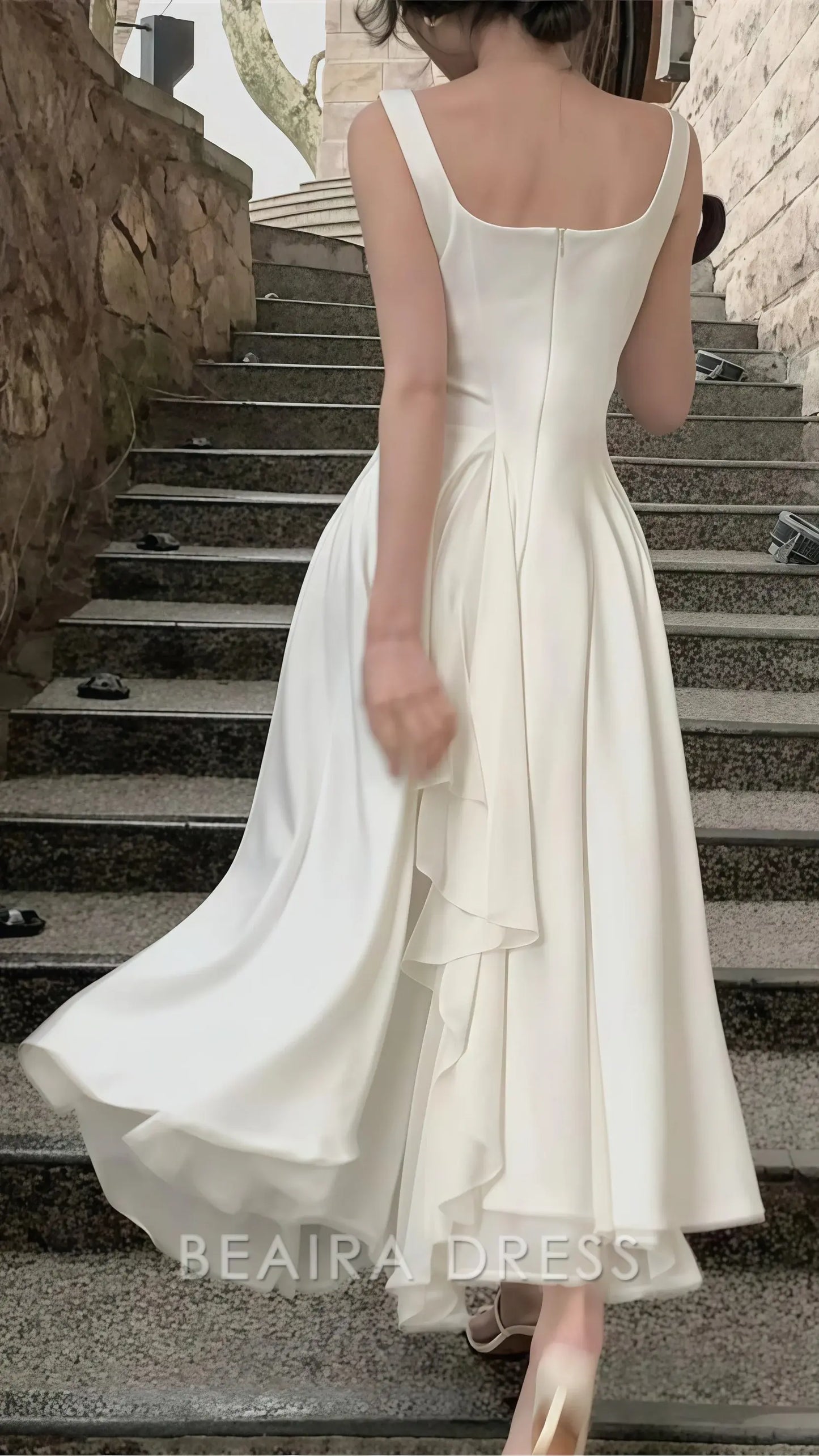 Beaira Elegant Vintage Classic Ivory Chiffon Evening Prom Dresses formal wear dresses