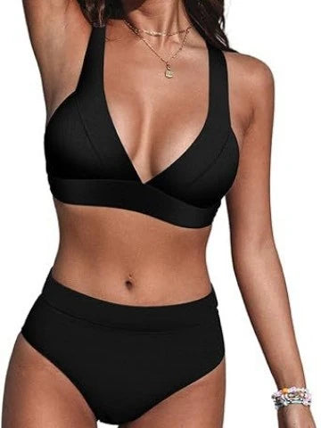 Beaira European and American solid color swimsuits fashionable hot spring women's conservative bikinis foreign trade high waisted swimsuits bikini sexy swimsuits