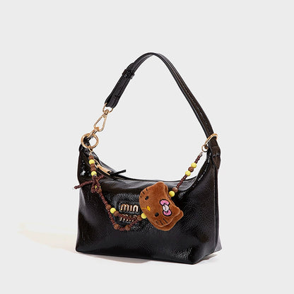 Beaira Fashionable oil wax leather armpit bag for women's new retro versatile dumpling bag single shoulder high-end texture trendy women's bag
