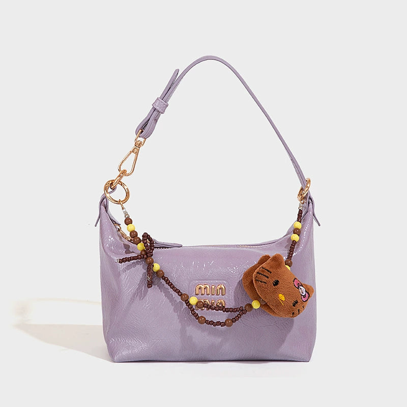 Beaira Fashionable oil wax leather armpit bag for women's new retro versatile dumpling bag single shoulder high-end texture trendy women's bag