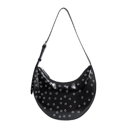 Beaira High-end punk style orange dark underarm bag women's new trendy fashion crescent bag one-shoulder cross-body bag