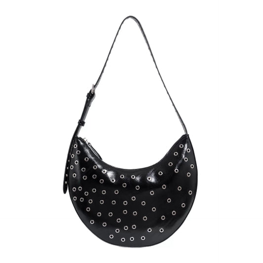 Beaira High-end punk style orange dark underarm bag women's new trendy fashion crescent bag one-shoulder cross-body bag
