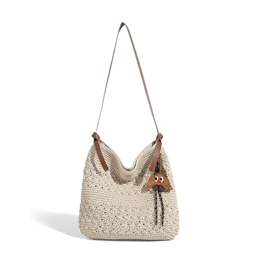 Beaira Honey wax rope artistic weaving fashion bag shoulder bag women's versatile single shoulder crossbody bag bucket bag vacation style beach bag