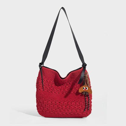 Beaira Honey wax rope artistic weaving fashion bag shoulder bag women's versatile single shoulder crossbody bag bucket bag vacation style beach bag