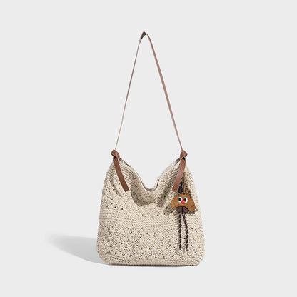 Beaira Honey wax rope artistic weaving fashion bag shoulder bag women's versatile single shoulder crossbody bag bucket bag vacation style beach bag