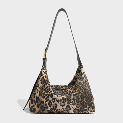 Beaira Korean Retro Leopard Print Underarm Bag New Bag Women's Large Capacity Lightweight and Versatile Tote One Shoulder Crossbody Bag