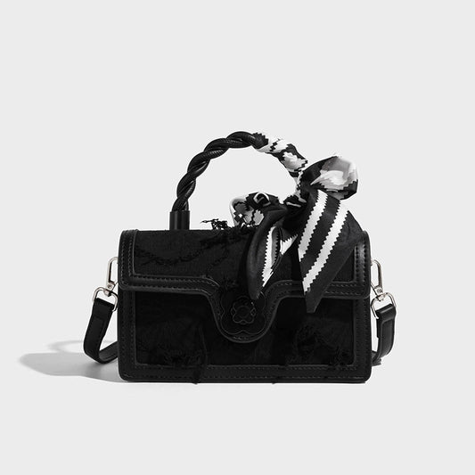Beaira Lace embroidery bow small square bag women's new fashion handbag cute one shoulder crossbody bag