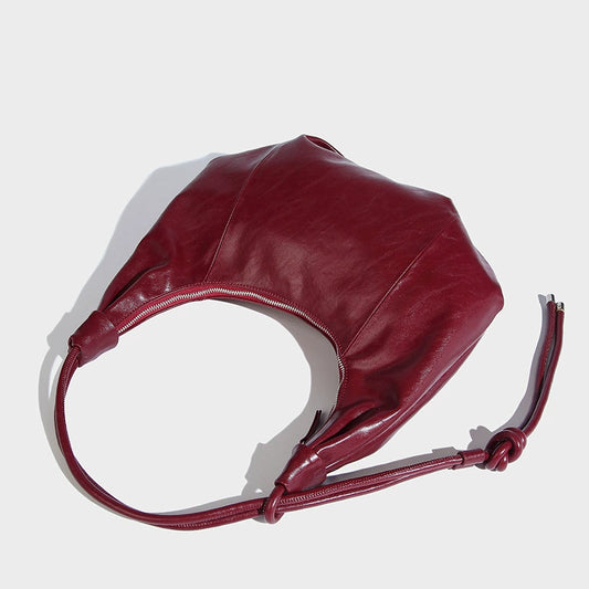Beaira Large Capacity Retro Soft Leather Folded Dumpling Bun Autumn/Winter Trendy Lazy Style Casual Versatile Shoulder Bun