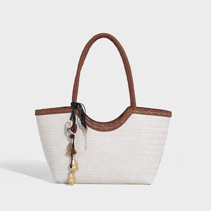 Beaira Large capacity commuting woven bag women's new high-end sensory vegetable basket bag fashionable and versatile tote bag