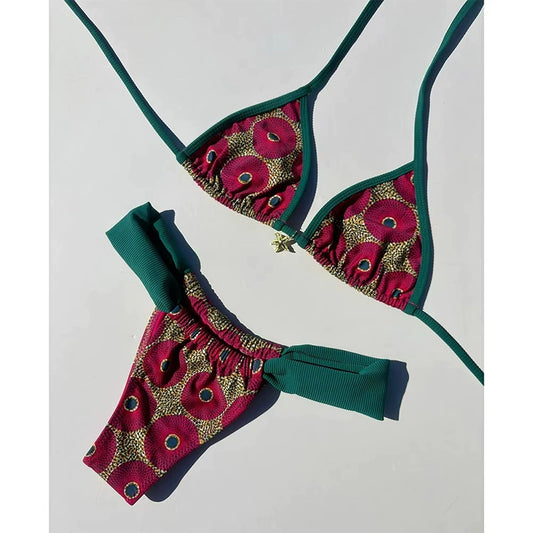 Beaira New Bikini European and American Sexy Bikini Cross border Foreign Trade European and American Printed Strap Split Women's Swimsuit