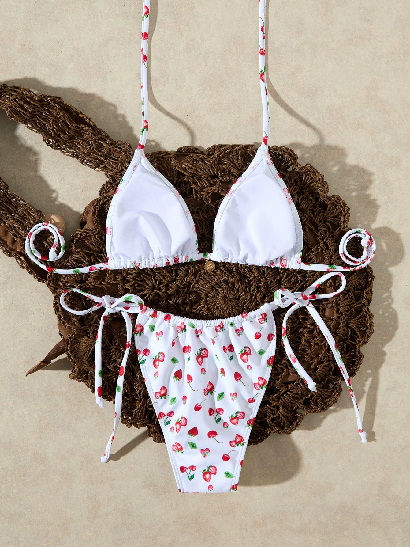 Beaira New sexy printed lace up three-point spicy girl split bikini bikini swimsuit
