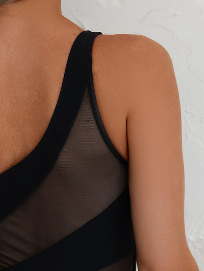 Beaira New swimsuit women's European and American style one-piece swimsuit sexy single shoulder solid color patchwork swimsuit fashionable women