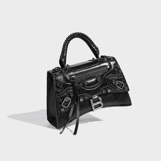 Beaira Niche high-quality motorcycle handbag women's new hot girl willow nail hourglass bag high-end one-shoulder crossbody bag