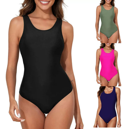 Beaira Racing swimsuit conservative back cross swimsuit European and American sexy solid color one-piece plus size