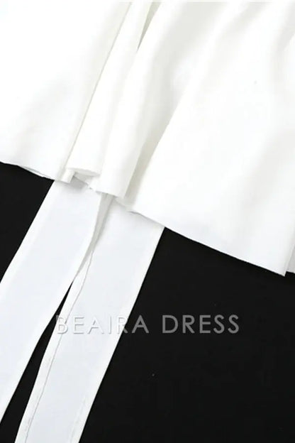 Beaira Sweet Simplicity Solid Backless With Bow Square Collar Evening Dresses formal wear dresses - White