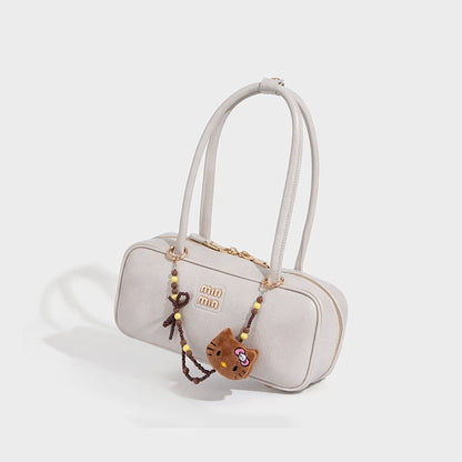 Beaira Vintage patent leather bowling bag bag new versatile underarm bag shoulder tote bag high quality Boston bag
