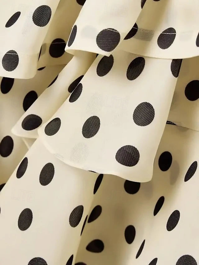 Beaira Elegant Sweetheart Dots Ruffle Chiffon Prom Dress formal wear dresses