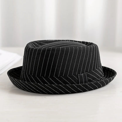 Beaira Casual Fashion Men Striped Short Hat Brim Fedoras Classic Neutral Soft Tweed Dress Hat Suitable for Camping and Hiking