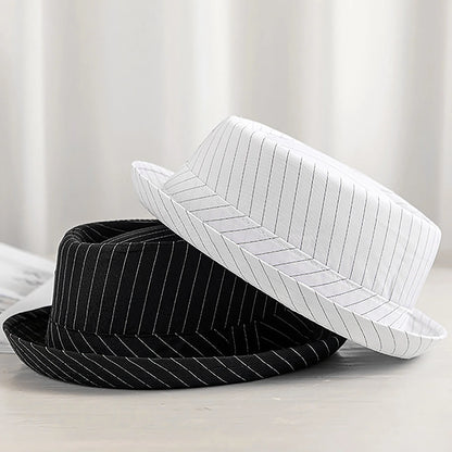 Beaira Casual Fashion Men Striped Short Hat Brim Fedoras Classic Neutral Soft Tweed Dress Hat Suitable for Camping and Hiking