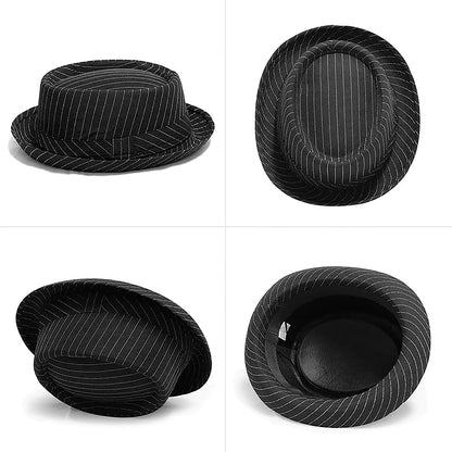 Beaira Casual Fashion Men Striped Short Hat Brim Fedoras Classic Neutral Soft Tweed Dress Hat Suitable for Camping and Hiking
