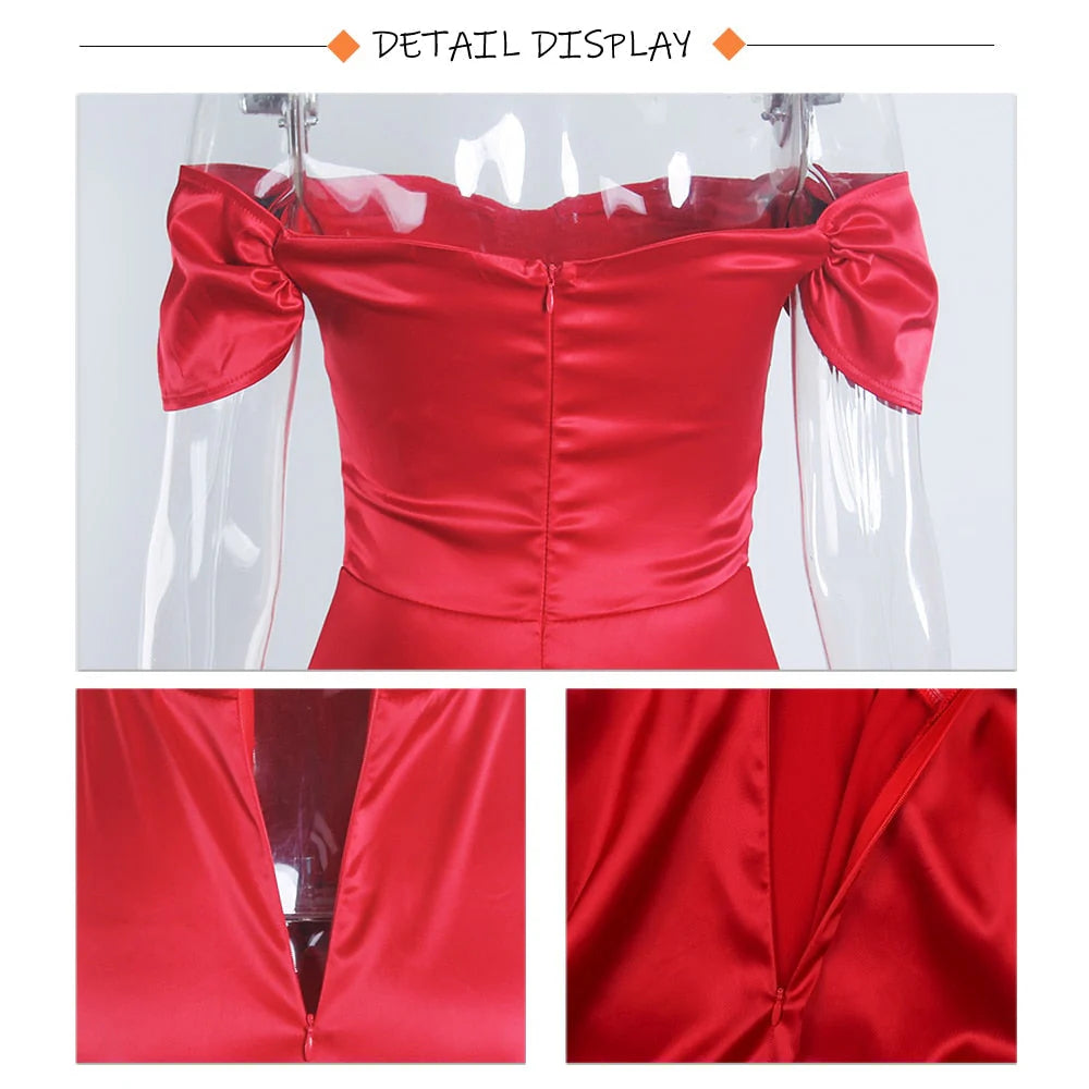 Charming Off The Shoulder Long Slit Burgundy Simple Prom Dresses