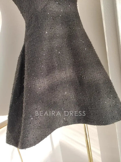 Beaira Cute A line Halter Black Short Homecoming Dresses Little Black Birthday Outfits