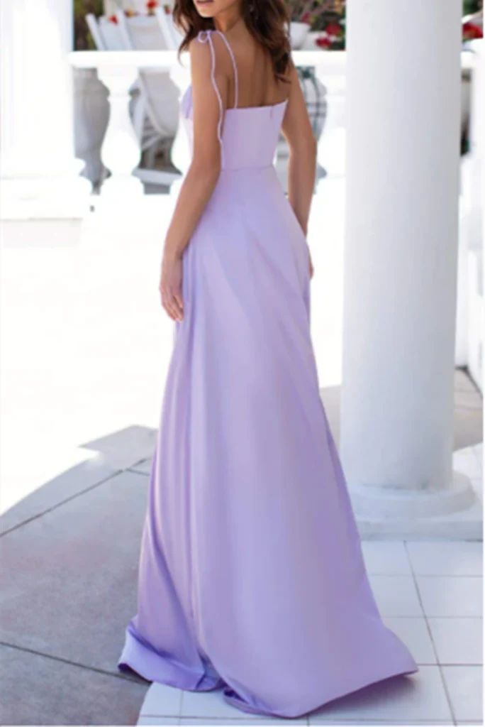 Spaghetti Straps Square Sleeveless A-Line Zipper Floor-Length Long Prom Dresses