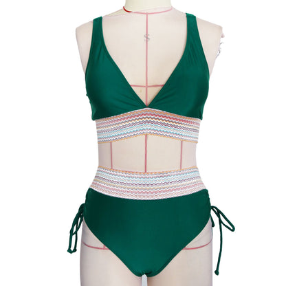 Beaira European and American new women's split swimsuit sexy bikini high waist belly covering neck hanging tight swimsuit