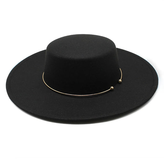 Beaira French Style 10cm Wide Brim Derby Top Hat Socialite Wind Hepburn Wind Wool Felt Fedoras Hat Elegant Wedding Dress Hat