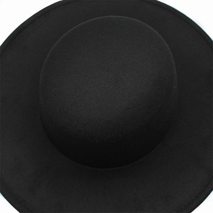 Beaira French Style 10cm Wide Brim Derby Top Hat Socialite Wind Hepburn Wind Wool Felt Fedoras Hat Elegant Wedding Dress Hat