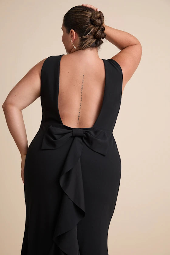 Gorgeous for women Sleeveless Open Back Ruffled Mermaid Maxi Dress (Plus Size Available) Prom Dress