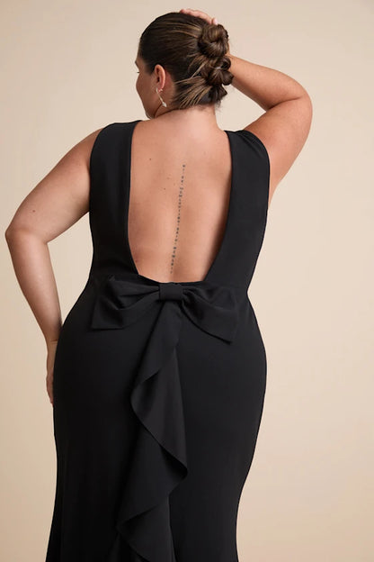 Gorgeous for women Sleeveless Open Back Ruffled Mermaid Maxi Dress (Plus Size Available) Prom Dress