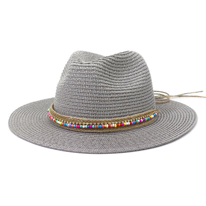 Beaira Pink Panama Hat Womens Sun Hat Straw Beach Fedora Summer Hat Wide Brim Sombreros