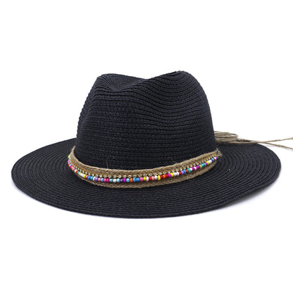 Beaira Pink Panama Hat Womens Sun Hat Straw Beach Fedora Summer Hat Wide Brim Sombreros