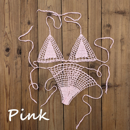 Beaira Handmade Crochet Micro Bikini G Thong String Beach Swimwear Sexy Lingerie Sets